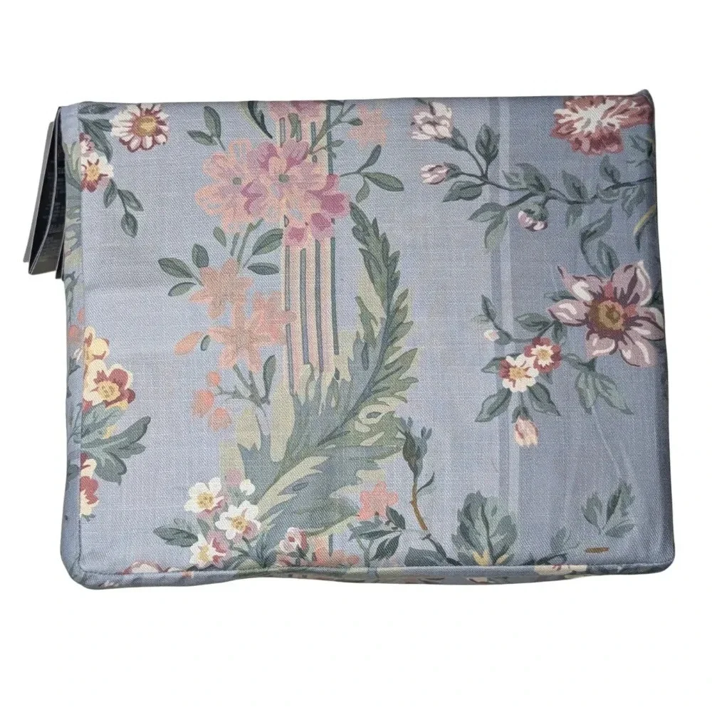 Ralph Lauren Adalia Floral Stripe Duvet Cover Full Queen Blue Hemstitch NIB $430